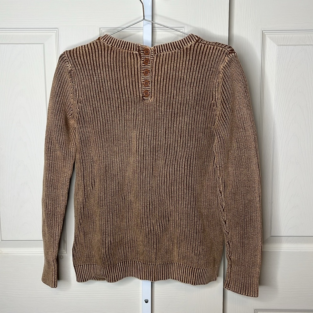 Tyler Boe Cotton Mineral Wash Crew Neck Sweater Size S Tan Brown - Picture 7 of 13